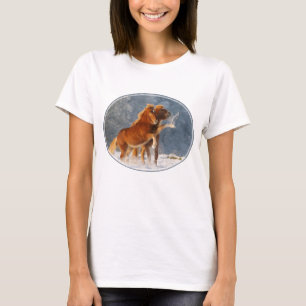 Isländskt hästföl som leker i snö, bomull T Shirt