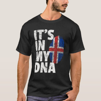 Isländskt Island-Flagga I MY DNA-Julen Gi T Shirt