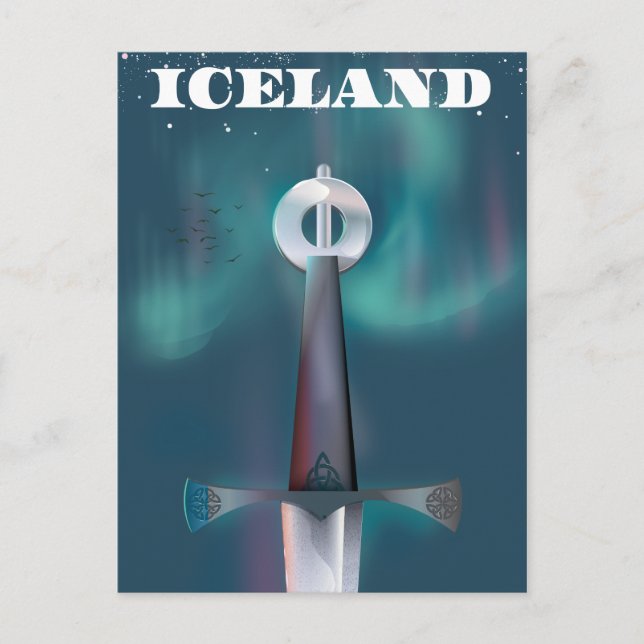 Isländskt medeltidssvärd vykort (Framsida)