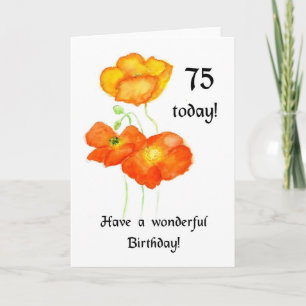 Isländskt poppies 75:e-födelsedagskort kort