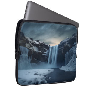 Isländskt vattenfallslandskap laptop fodral