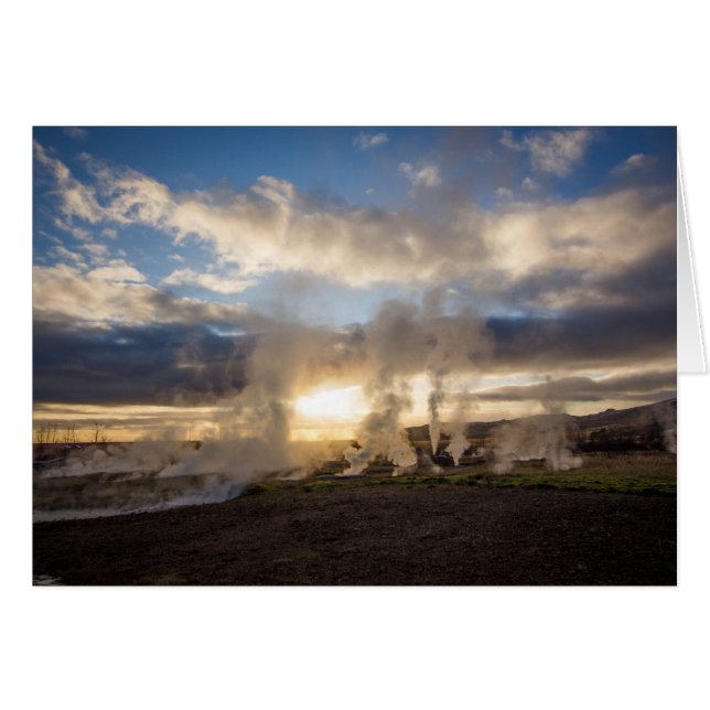 Islandsolnedgång Hälsningskort (Framsidan Horizontal)