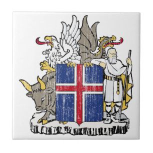 Islandvapensköld Kakelplatta