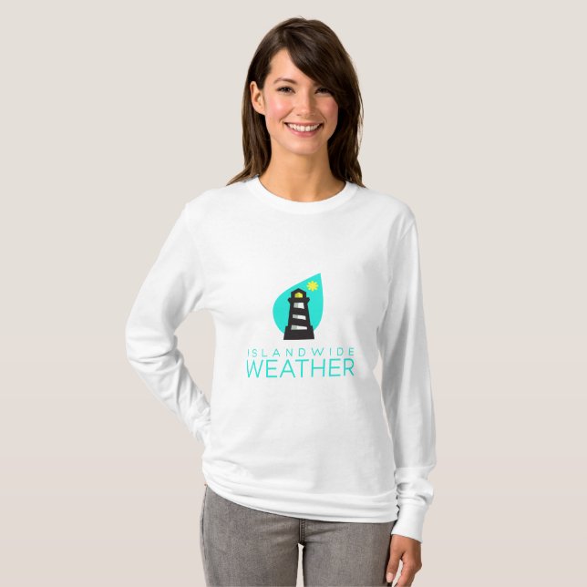 Islandwide väderkvinna skjorta för långärmad tee shirt (Hel framsida)