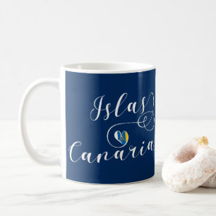 Islas Canarias, hjärta för kanariefågelöflagga Kaffemugg