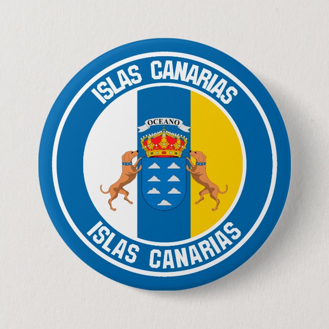 Islas Canarias Round Emblem Knapp (Framsida)
