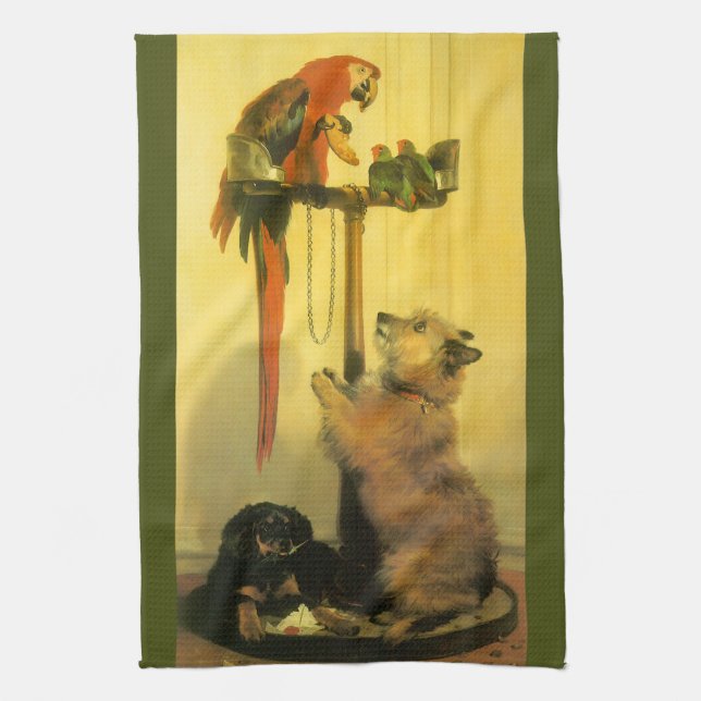 Islay, Tilco, en Ara och Kärleksfåglar av Landseer Kökshandduk (Vertikal)