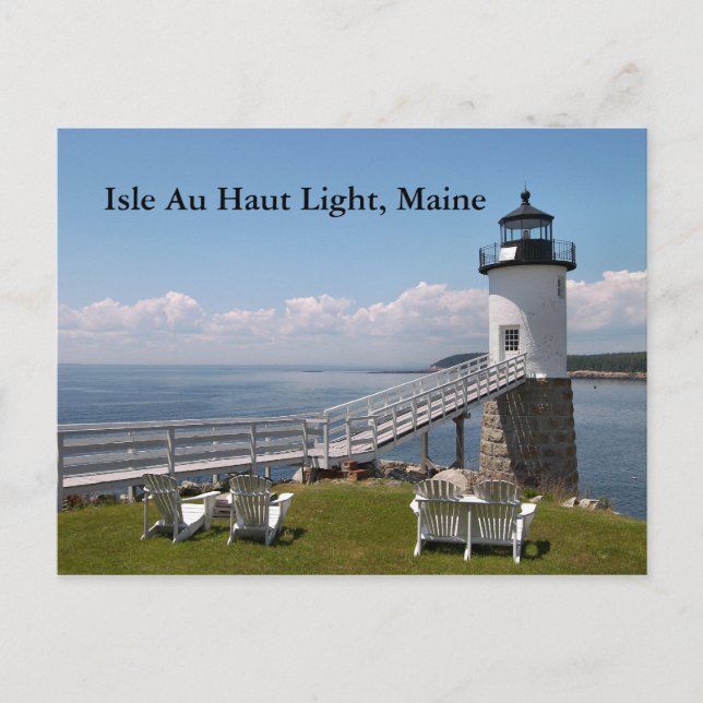 Isle Au Haut Light, maine vycard Vykort (Framsida)