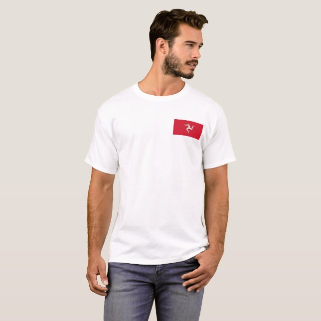 Isle av flagga för manmedborgarevärld t shirt (Hel framsida)