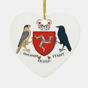 isle av manemblemen julgransprydnad keramik