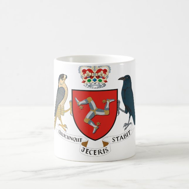 isle av manemblemen kaffemugg (Center)