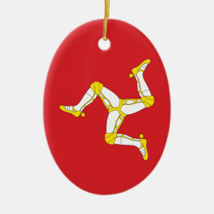 Isle av manflagga julgransprydnad keramik