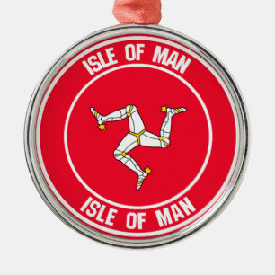 Isle av manrundaemblemen julgransprydnad metall