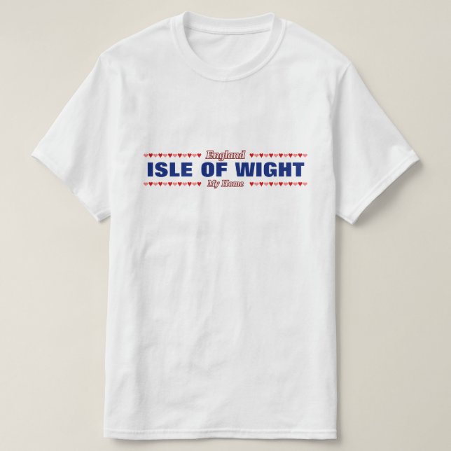 ISLE AV WIGHTEN - mitt hem - England; Hjärtor Tee (Design framsida)