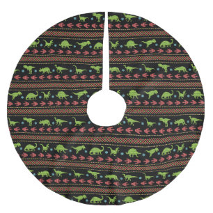 Isle för mässa för julDinosaurs sticka broderad Julgransmatta Borstad Polyester