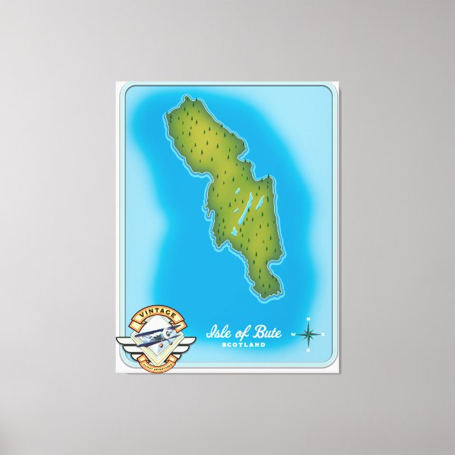 Isle of Bute karta Canvastryck (Framsida)