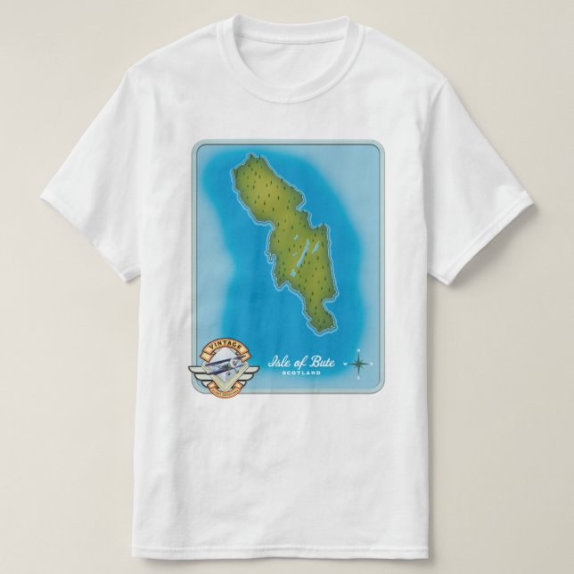 Isle of Bute karta T Shirt (Design framsida)