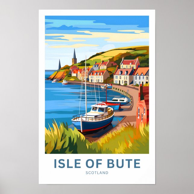 Isle of Bute Scotland Travel Print Poster (Framsidan)