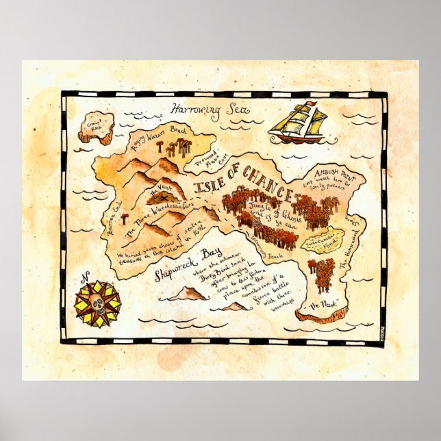 Isle of Chance Treasure Karta Poster (Framsidan)