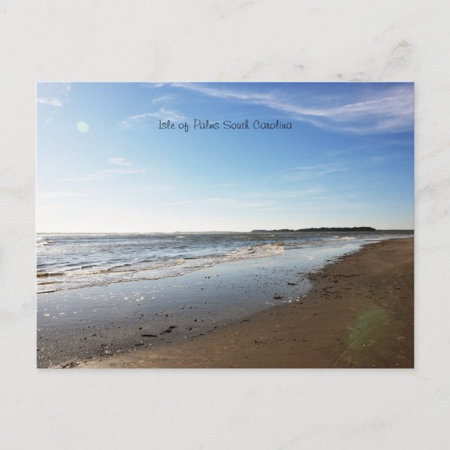 Isle of Handflatan Beach Sunset South Carolina Vykort (Framsida)