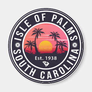 Isle of Handflatan Florida Retro Sunset Souvenir 6 Magnet