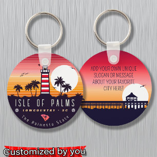 Isle of Handflatan fyr SC Retro Sunset Souvenirs Nyckelring