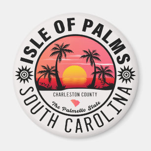 Isle of Handflatan SC Retro Sunset Souvenirs 60-ta Magnet