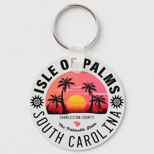 Isle of Handflatan SC Retro Sunset Souvenirs 80-ta Nyckelring (Framsida)