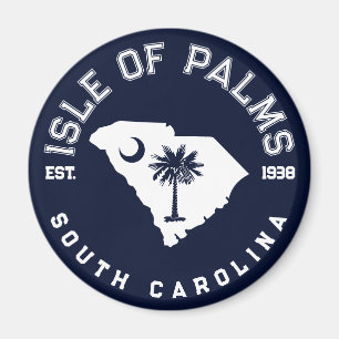 Isle of Handflatan South Carolina Flagga Karta Magnet