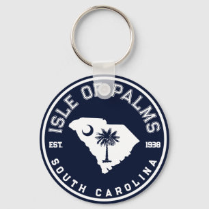 Isle of Handflatan South Carolina Flagga Karta Nyckelring