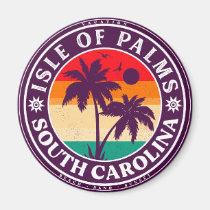 Isle of handflatan South Carolina Retro Vintage 80 Magnet