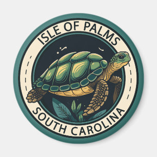Isle of Handflatan South Carolina Turtle Badge Magnet