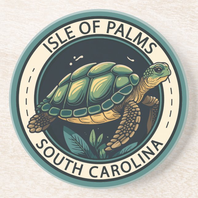 Isle of Handflatan South Carolina Turtle Badge Underlägg (Framsidan)