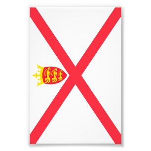 Isle of Jersey flagga Fototryck