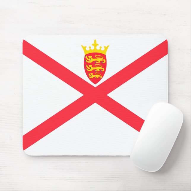 Isle of Jersey flagga Musmatta (Med mus)