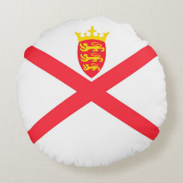 Isle of Jersey flagga Rund Kudde