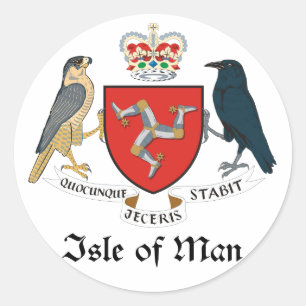 ISLE OF MAN - emblem/flagga/symbol/jacka av arm Runt Klistermärke