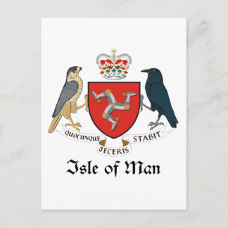 ISLE OF MAN - emblem/flagga/symbol/jacka av arm Vykort