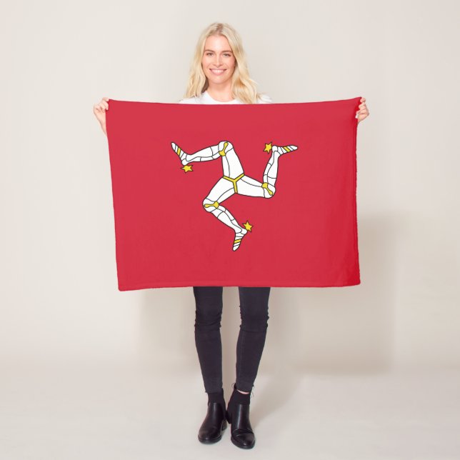 Isle of Man Flagga Fleecefilt (På plats)