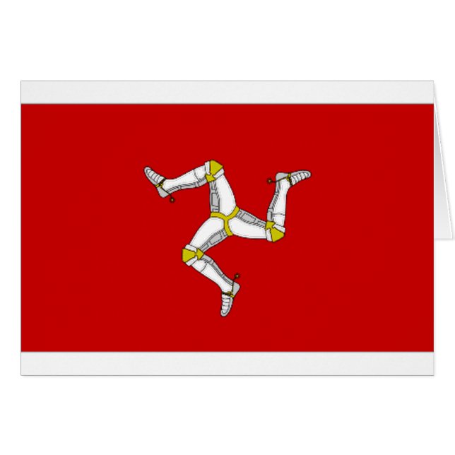 Isle of Man Flagga Hälsningskort (Framsidan Horizontal)