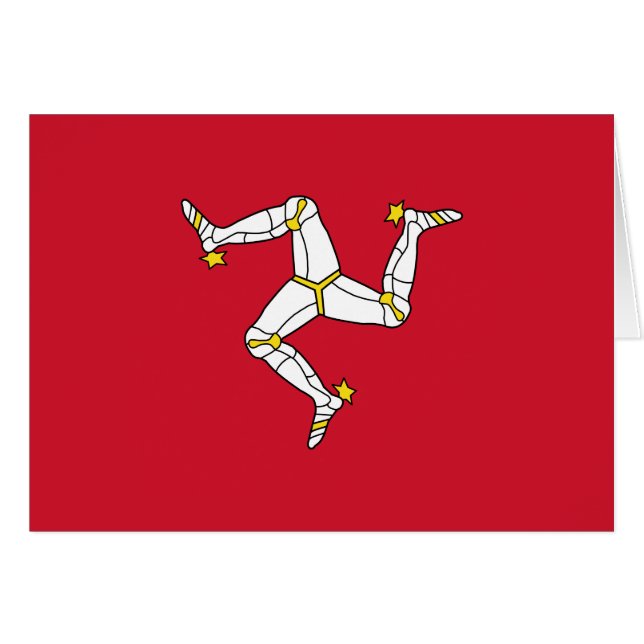 Isle of Man Flagga Hälsningskort (Framsidan Horizontal)