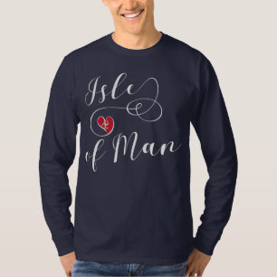Isle of Man Flagga in a Heart, Manx T-Shirt