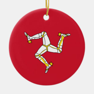 Isle of Man flagga Julgransprydnad Keramik