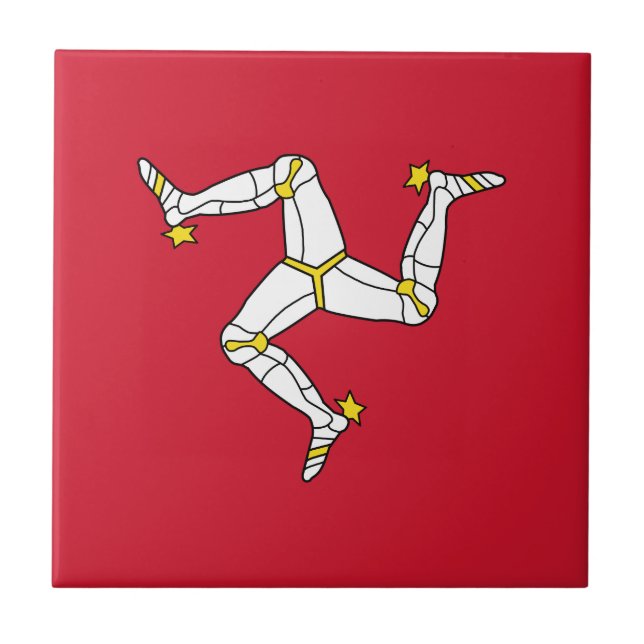 Isle of Man Flagga Kakelplatta (Framsidan)