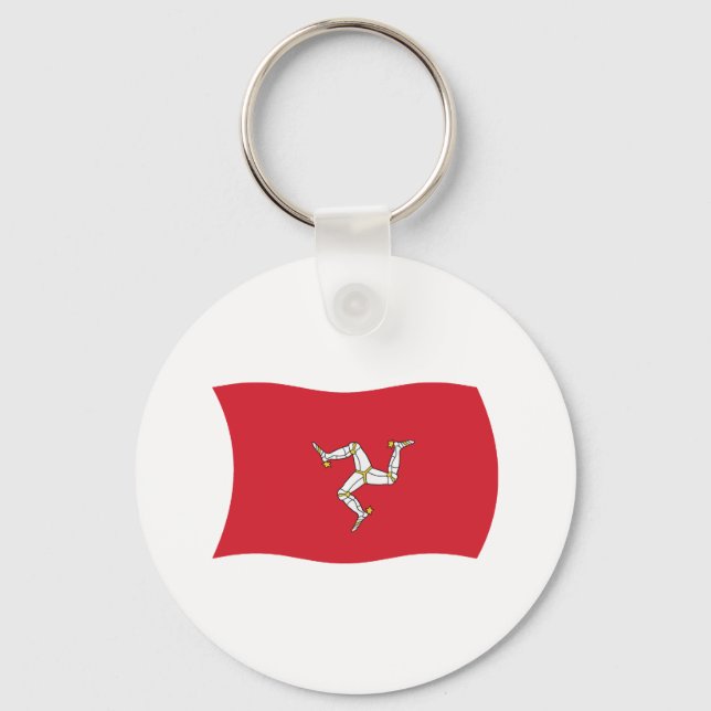 Isle of Man Flagga Keychain Nyckelring (Framsida)