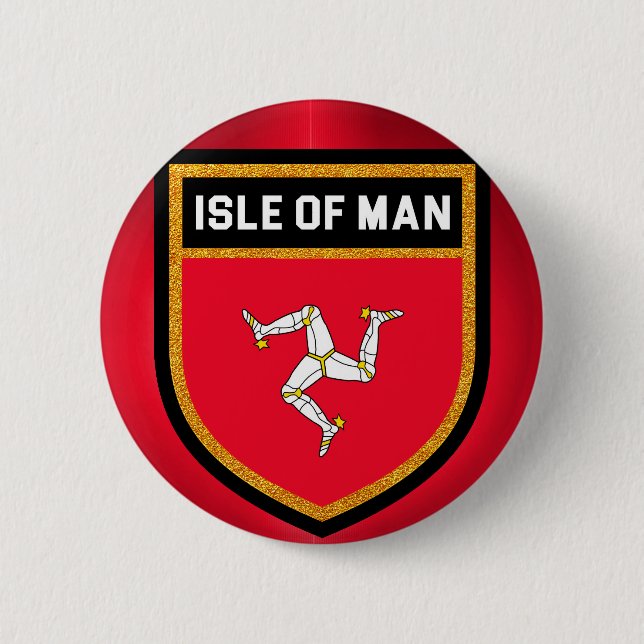 Isle of Man Flagga Knapp (Framsida)