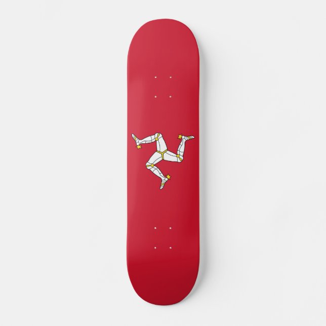Isle of Man Flagga Mini Skateboard Bräda 18,5 Cm (Framsida)