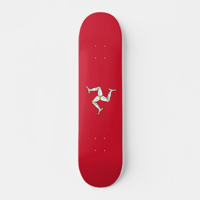 Isle of Man flagga Mini Skateboard Bräda 18,5 Cm (Framsida)