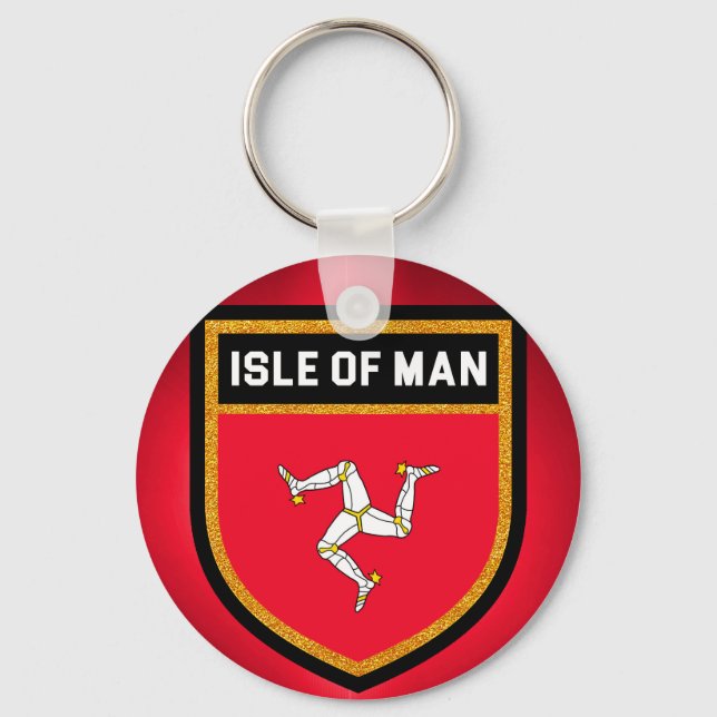 Isle of Man Flagga Nyckelring (Framsida)