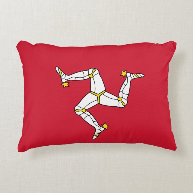 Isle of Man flagga Prydnadskudde (Framsidan)